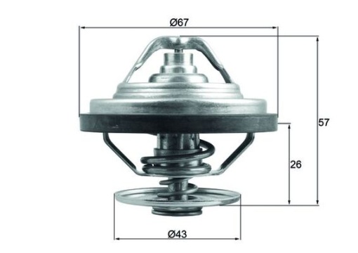 Termostat lichid racire (83°C, cu garnitura) potrivit MAN HOCL, LION´S CITY, NG, NL, SL II, SÜ, TGA, TGL I, TGL II, TGM I, TGM II, TGS I, TGS II, TGX I, TGX II; FAP A D0834LFL66-D2676LFAE 12.00-