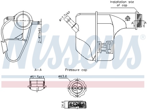 Vas expansiune racire (cu priza) potrivit DAEWOO MATIZ 09.98-