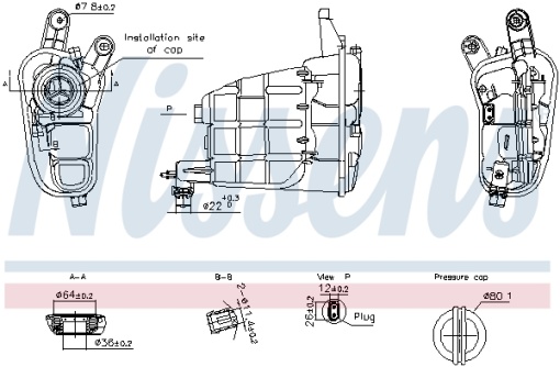 Vas expansiune racire (cu senzor nivel) potrivit AUDI A4 ALLROAD B8, A4 B8, A5, Q5 06.07-05.17 - Img 1