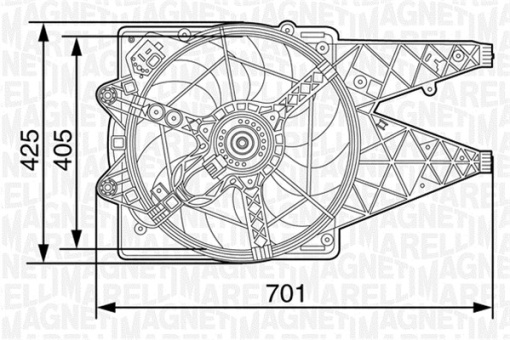 Ventilator radiator (cu carcasa) potrivit FIAT DOBLO, DOBLO CARGO 1.3D-2.0D 01.10- - Img 1