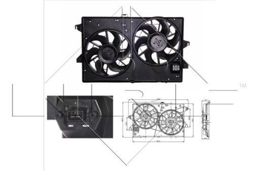 Ventilator radiator (cu carcasa) potrivit FORD MONDEO III 1.8-3.0 10.00-03.07
