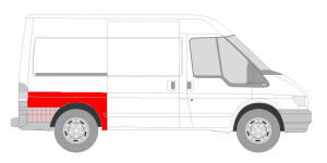 Aripa spate Dreapta potrivit FORD TRANSIT dupa 2000 - (partea inferioara, lungime 127mm, inaltime 75mm) - Img 2