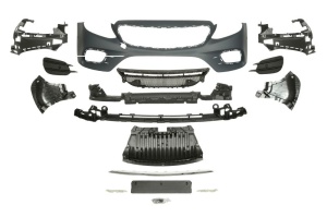 Bara Fata, AMG STYLING, cu grilaje; cu intarire; , cu locas senzorii parcare, negru/grunduit potrivit MERCEDES E ALL-TERRAIN S213 dupa 2016