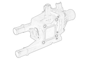 Carcasa termostat (cu senzor; cu termostat si garnituri) potrivit OPEL ASTRA J, ASTRA J GTC, INSIGNIA A, MOKKA / MOKKA X, ZAFIRA C 1.6/1.6CNG/1.8 07.08- - Img 1
