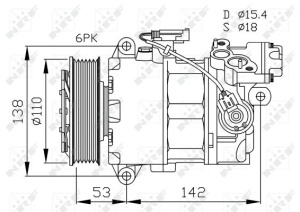 Compresor climatizare potrivit BMW 1 (E81), 1 (E82), 1 (E87), 1 (E88), 3 (E90), 3 (E91), 3 (E92), 3 (E93), X1 (E84) 1.6/2.0 06.04-06.15 - Img 3