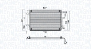 Condensator climatizare (cu uscator) potrivit HYUNDAI ELANTRA IV, I30; KIA CEE'D, PRO CEE'D 1.4-2.0LPG 06.06-12.15 - Img 1