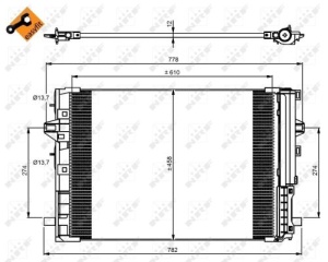 Condensator climatizare (cu uscator) potrivit MERCEDES A (W176) B SPORTS TOURER (W246, W242) CLA (C117) CLA SHOOTING BRAKE (X117) GLA (X156); INFINITI Q30, QX30 1.5D-Electric 11.11- - Img 3