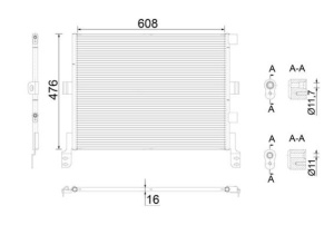 Condensator climatizare potrivit RVI D, KERAX, MAGNUM, PREMIUM 2; VOLVO FE, FE II 10.8D-7.1D 10.04- - Img 2