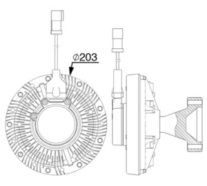 Cupla ventilator radiator (numar pini: 6) potrivit CATERPILLAR 953C, 963C, D5N, D6 N LGP, D6N, D6N LGP, D6N XL - Img 2