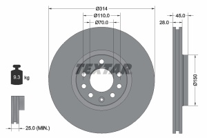 Disc frana Fata Dreapta/Stanga (fara pivot de fixare a rotii) potrivit CADILLAC BLS; OPEL SIGNUM, VECTRA C, VECTRA C GTS; SAAB 9-3, 9-3X 1.8-3.2 08.02- - Img 3