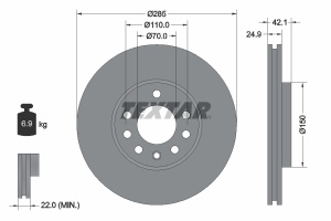 Disc frana Fata Dreapta/Stanga potrivit CADILLAC BLS; CHEVROLET VECTRA; FIAT CROMA, CROMA/KOMBI; OPEL SIGNUM, VECTRA C, VECTRA C GTS; SAAB 9-3, 9-3X 1.6-2.8 04.02-