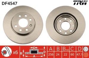Disc frana Fata Dreapta/Stanga potrivit CHEVROLET ASTRA, LACETTI, VIVA, ZAFIRA; DAEWOO LUBLIN II, NUBIRA 1.4-2.4D 04.97- - Img 3