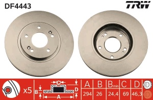 Disc frana Fata Dreapta/Stanga potrivit DODGE CALIBER; HYUNDAI SANTA FÉ I, TUCSON; KIA SPORTAGE II; MITSUBISHI OUTLANDER II 1.8-2.7 02.01-11.12 - Img 3