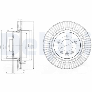 Disc frana Fata Dreapta/Stanga potrivit LAND ROVER DISCOVERY III, DISCOVERY IV, RANGE ROVER SPORT I 2.7D/3.0D/4.0 07.04-12.18 - Img 3