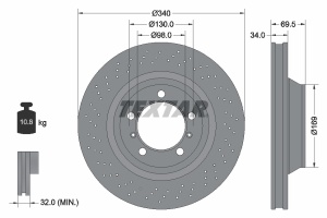 Disc frana Fata Stanga (fara pivot de fixare a rotii) potrivit PORSCHE 911, 911 TARGA, BOXSTER SPYDER 3.0/3.8 05.11-12.19 - Img 3