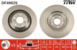 Disc frana Spate Dreapta/Stanga potrivit AUDI A8 D3; BENTLEY CONTINENTAL, CONTINENTAL FLYING SPUR, FLYING SPUR; VW PHAETON 2.8-6.0ALK 04.02- - Img 3