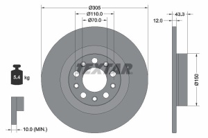 Disc frana Spate Dreapta/Stanga potrivit JEEP COMPASS, RENEGADE 1.3/1.3H 04.20- - Img 3
