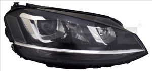 Far dreapta (D3S/H7/PW24W, cu motor, fara controler; cu dungă acoperită cu crom) potrivit VW GOLF 7 2012-2017