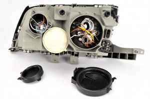 Far Dreapta (H1/H7, electric, fara motoras, culoare insertie: alb, culoare semnalizator: transparent) potrivit MERCEDES C T-MODEL (S202), C (W202) 01.96-12.00 - Img 3