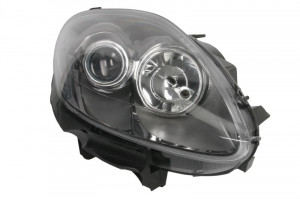 Far Dreapta (H1/PY24W/W5W, electric, cu motor, rama neagra, culoare insertie: gri) potrivit FIAT BRAVO II 03.10-07.14 - Img 1
