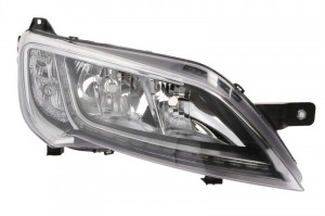 Far dreapta potrivit CITROEN JUMPER FIAT DUCATO PEUGEOT BOXER, BUS dupa 2014 - (H7, reglaj electric, cu motoras, fundal cromat, fundal transparent)