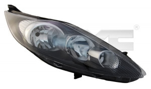 Far dreapta potrivit FORD FIESTA 2008-2013 - (H1/H7, reglaj electric, cu motoras, fundal negru)