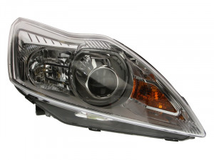 Far dreapta potrivit FORD FOCUS II - (D1S/H1, reglaj electric, cu motoras, fundal cromat)