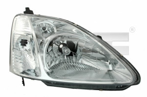 Far dreapta potrivit HONDA CIVIC 2001-2003 - (H4, electric, cu motoras, fundal cromat)