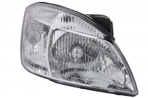Far dreapta potrivit KIA RIO, HATCHBACK/LIMUZINA/COMBI 2005-2011 - (H4, electric, cu motoras, fundal cromat, fundal transparent)