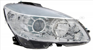 Far dreapta potrivit MERCEDES Clasa C (CL203), C T-MODEL (S204), C (W204), CLC (CL203) - (H7, reglaj electric, cu motoras, fundal cromat)