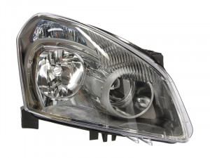 Far dreapta potrivit NISSAN QASHQAI I 2007-2010 - (H7, reglaj electric, fundal negru/insertii crom)
