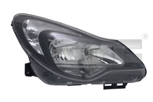 Far dreapta potrivit OPEL CORSA D dupa 2011 - (H1/H7, reglaj electric, cu motoras, fundal negru, fundal transparent)