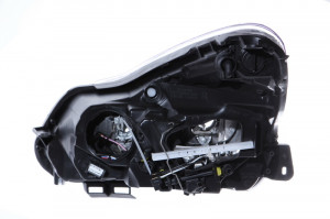 Far dreapta potrivit OPEL CORSA D - (H1/H7, reglaj electric, cu motoras, fundal cromat) - Img 2
