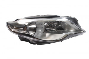Far dreapta potrivit VW PASSAT 2008-2012 - (H7, reglaj electric, cu motoras, fundal cromat)