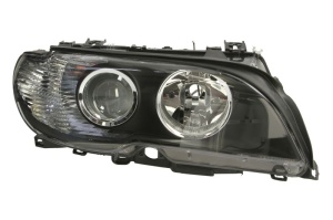 Far fata Dreapta (H7, electric, cu motor, culoare insert: negru, culoare semnalizator: alb) potrivit BMW 3 (E46) - Img 1