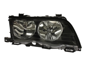 Far fata Dreapta (H7, electric, cu motor, culoare insert: negru) potrivit BMW 3 (E46)