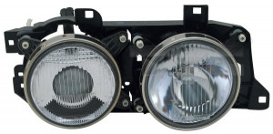 Far Stanga (2*H1, electric, fara motoras, culoare insertie: cromat) potrivit BMW 5 (E34), 7 (E32)