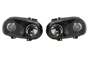 Far stanga/dreapta (H3/H7/PY21W/W5W, electric, fara motor, 2 buc. set, culoare insert: negru) potrivit VW GOLF IV 08.97-06.06 - Img 1