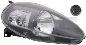 Far stanga potrivit ABARTH GRANDE PUNTO FIAT GRANDE PUNTO dupa 2008 - (H4, electric, cu motoras, fundal negru/insertii crom)