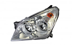 Far stanga potrivit OPEL ASTRA 2007-2014 - (H1/H7, reglaj electric, cu motoras, fundal cromat)