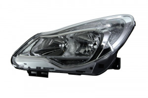 Far stanga potrivit OPEL CORSA D - (H1/H7, reglaj electric, cu motoras, fundal cromat)