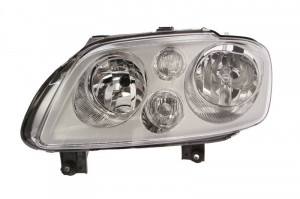 Far stanga potrivit VW CADDY, TOURAN 2003-2010 - (H7, reglaj electric, fundal cromat, fundal portocaliu)