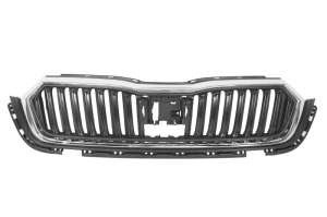 Grila radiator Fata potrivit SKODA OCTAVIA IV dupa 2019 - (cu dunga; crom/negru)