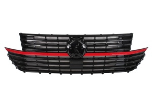 Grila radiator Fata potrivit VW TRANSPORTER T6 2019-2024 - (cu dunga neagra; negru/negru lucios)