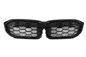 Grila radiator potrivit BMW 3 G20, G21 dupa 2022 - (cu gaura pentru camera; Shadow line; negru lucios)