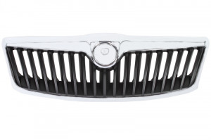 Grila radiator potrivit SKODA OCTAVIA II 1.2-2.0D 2004-2013 pana in 2012 - (crom/negru, TÜV)