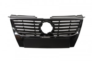 Grila radiator potrivit VW PASSAT B6 1.4-3.6 2005-2011 pana in 2010 - (emblema mare; garnituri cromate, crom/negru)