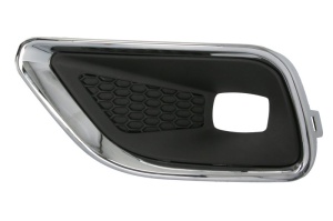 Grila ventilatie bara fata stanga potrivit JEEP CHEROKEE KL dupa 2018 - (cu orificii lampa ceata, plastic, negru/crom)