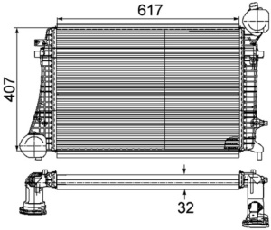 Intercooler potrivit AUDI A3; SEAT ALTEA, ALTEA XL, LEON, TOLEDO III; SKODA OCTAVIA II, SUPERB II; VW CADDY III, CADDY III/MINIVAN, EOS, GOLF PLUS V, GOLF V, JETTA III 1.9D/2.0D 05.03-03.13 - Img 2