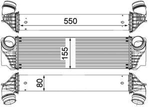 Intercooler potrivit BMW 5 (F10), 5 (F11), 5 GRAN TURISMO (F07), 7 (F01, F02, F03, F04) 2.0D-3.0H 02.08-02.17 - Img 2